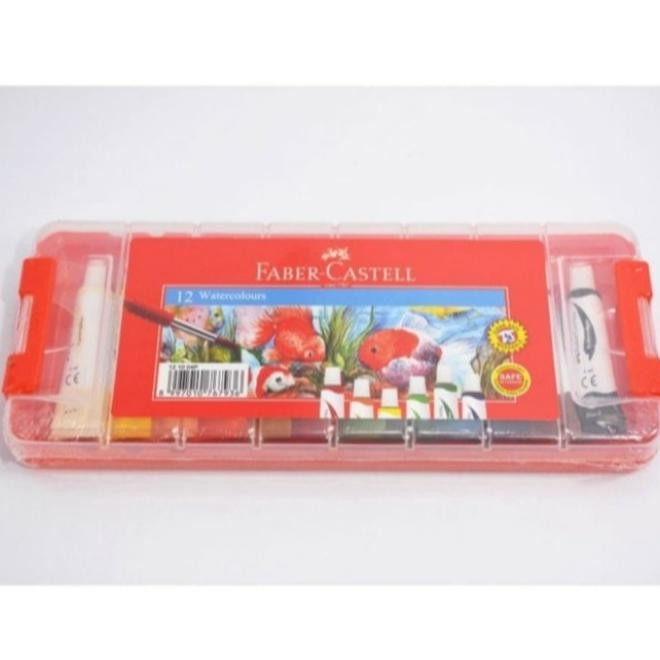 

TERLARIS WATERCOLOURS 12 WARNA/CAT AIR FABER-CASTELL 12 WARNA ( PLASTIK CASE ) PERALATAN MELUKIS ART