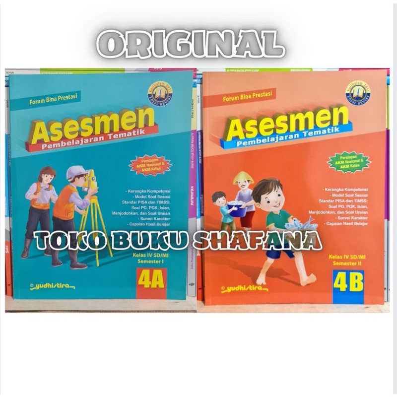 Buku Asesmen Pembelajaran Tematik 4A dan 4B Untuk Kelas 4 SD  K13 Edisi Revisi Penerbit Yudhistira