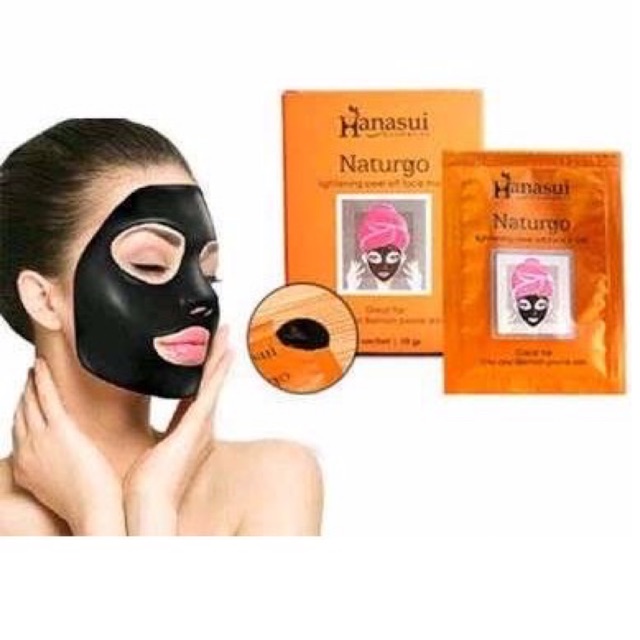 *masker wajah* ⚡️harga per sachet || hanasui naturgo black mask || hanasui peel off mask gold || hanasui gold mask