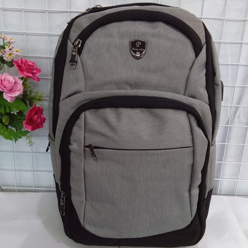 gof TAS PALO ALTO DOUBLE TEMPAT LAPTOP Backpack Super Tas Ransel dengan Raincover Trend Original