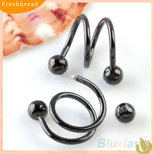 Fresh| Anting Tindik Telinga / Hidung / Bibir Bentuk Spiral Bahan Stainless Steel Gaya Punk