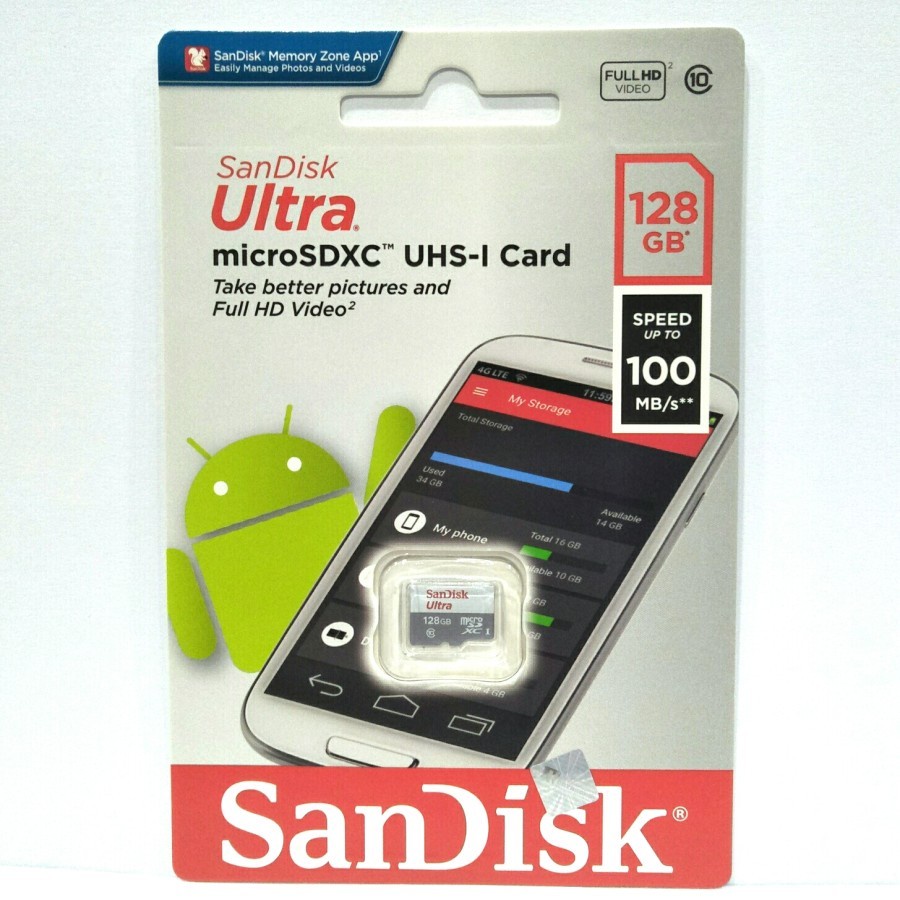 Sandisk microSD 128GB 80MB/s Class 10 memory micro SD 128 GB Class 10