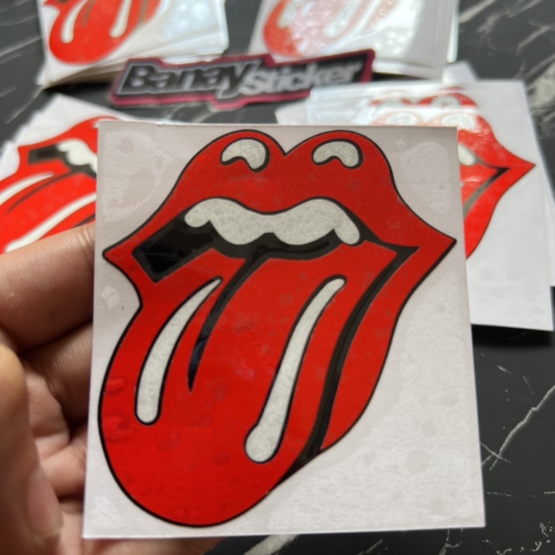 STICKER STIKER BAND LOGO ROLLING STONE LIDAH CUTTING