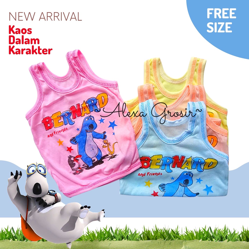 1-2 Tahun Singlet Anak KAOS DALAM ANAK sablon warna kiki obral S-ALEXA