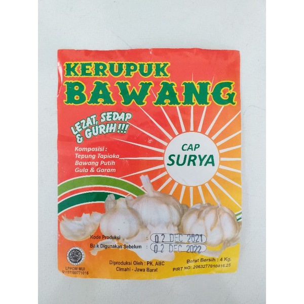 

Kerupuk Bawang Mentah 250 Gram