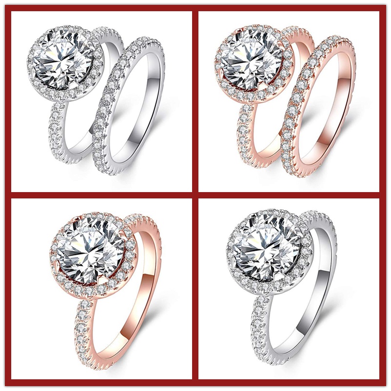 Fashion Luxury Moissanite Ring 925 Silver Ring Set