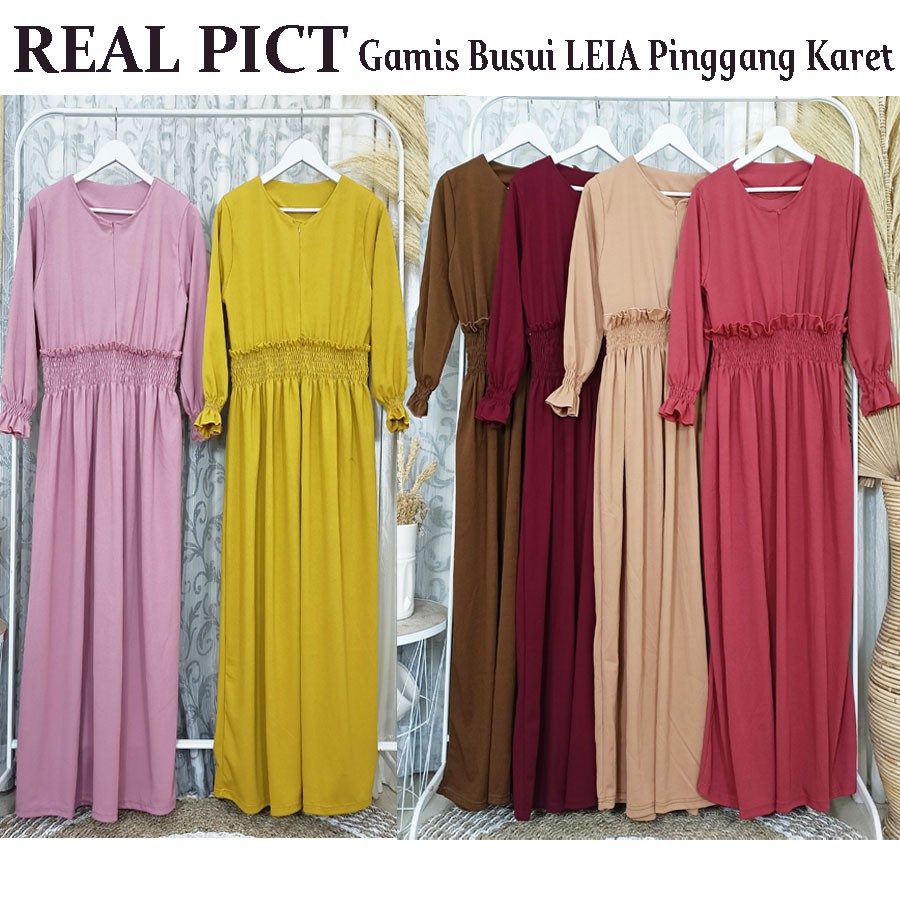 GAMIS RAYA LEIA PINGGANG KARET MAXY DRESS BUSUI WANITA GL FASHION