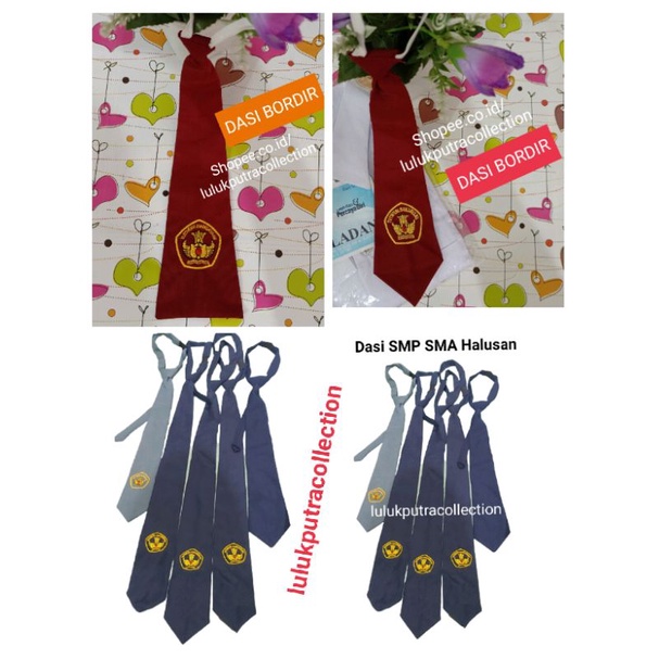 DASI SD SMP SMA Halusan BORDIR/DASI SMP Polos/Dasi SMA Polos/Dasi MERAH BORDIR