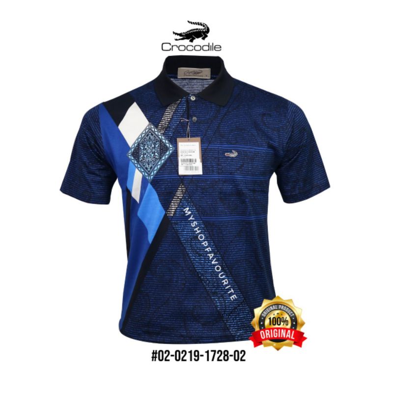 Kaos Crocodile Platinum 1728 Crocodile Diamond Biru
