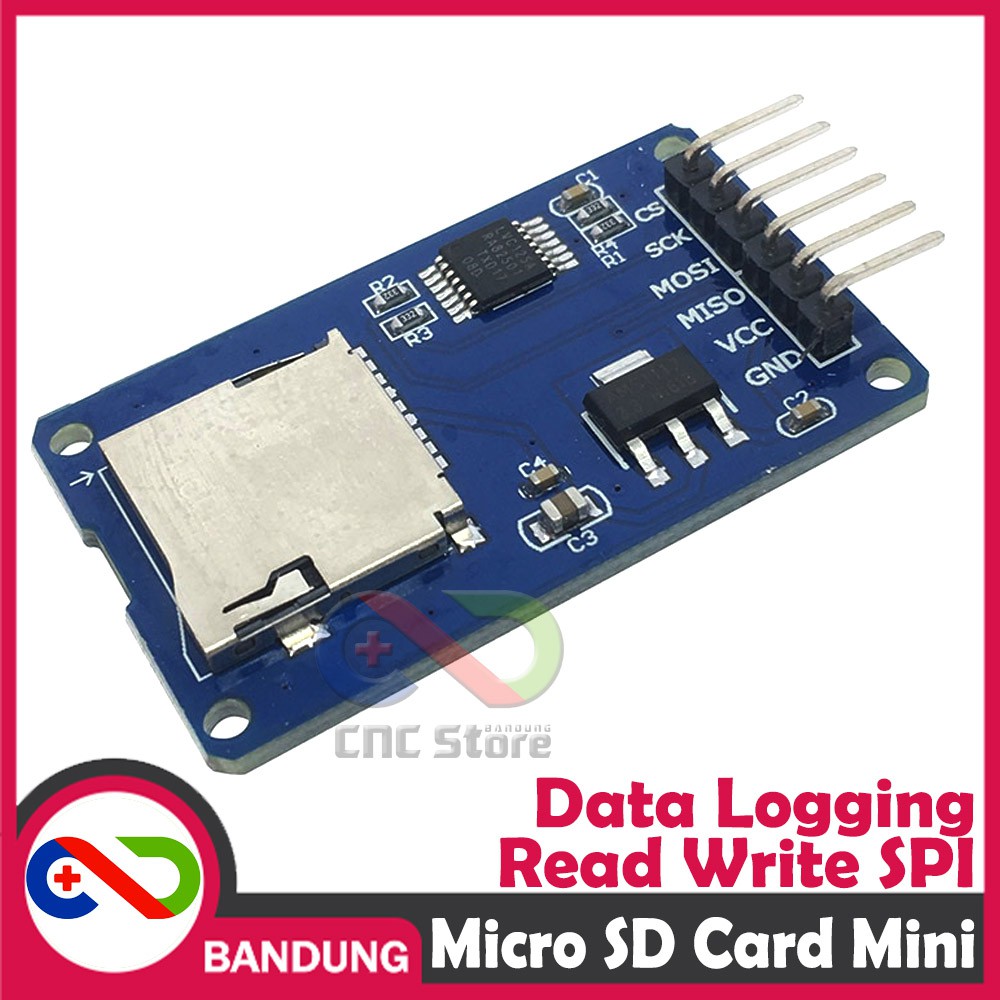 MICRO SD CARD MINI TF READER SLOT READ WRITE  SPI MODULE