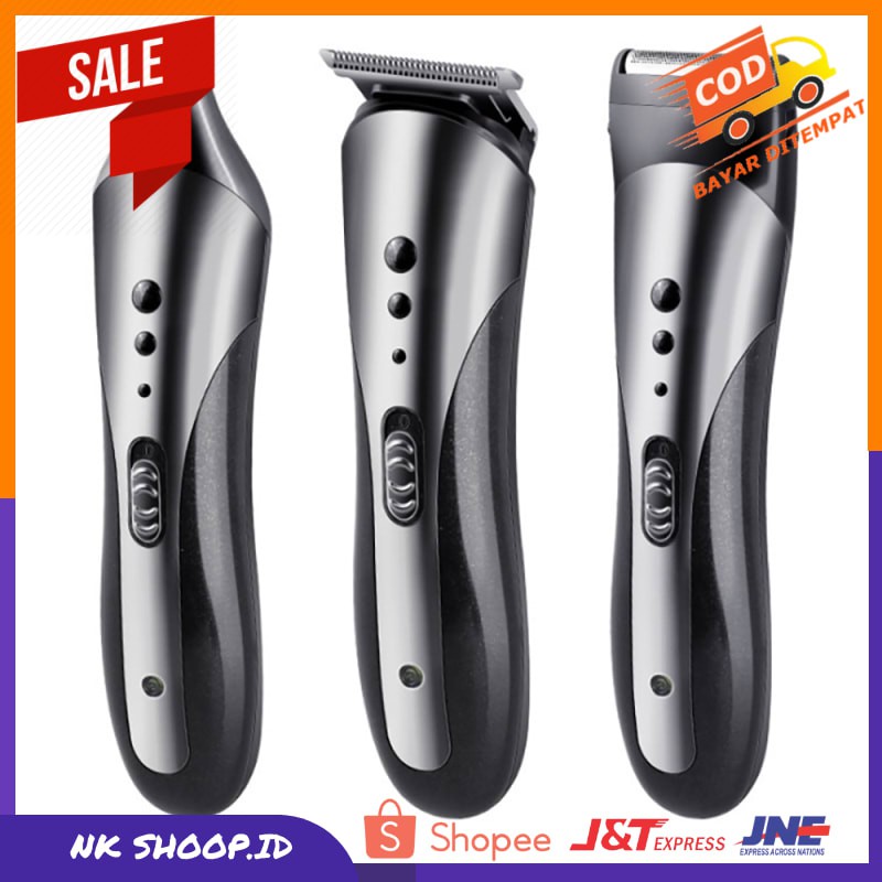 Mesin Cukur Rambut KM1407 Hair Clipper Shaver 3 in 1 Alat Cukur Rambut Kumis Bulu Hidung Kumis