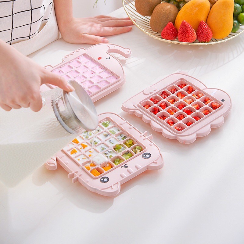 CETAKAN ES BATU Animal Karakter Hewan Ice Cube Maker Ice Tray, Plastik Keras Motif Lucu