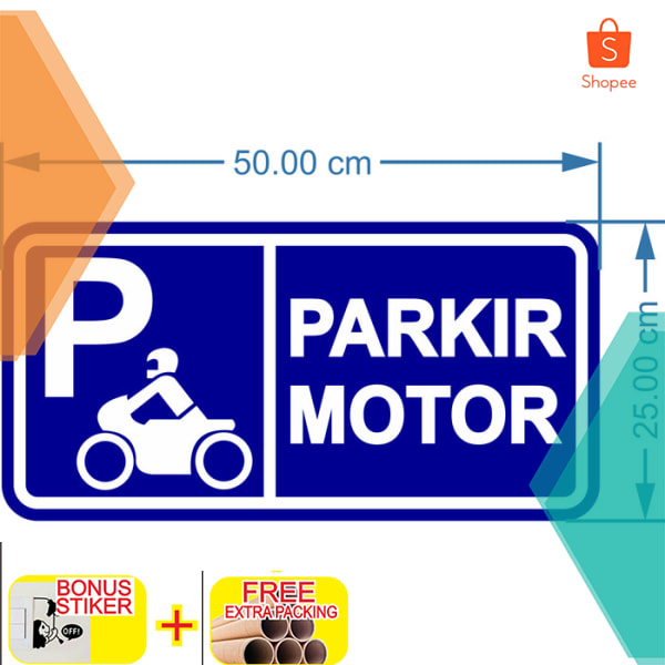 

Rambu Papan Sign PARKIR MOTOR Plat Aluminium 50x25 cm Keren