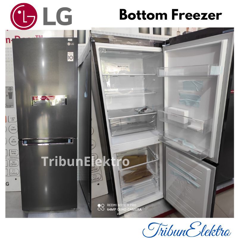 Kulkas LG 2 Pintu Freezer Bawah GC-B369NQRM Inverter Linear Door Colling