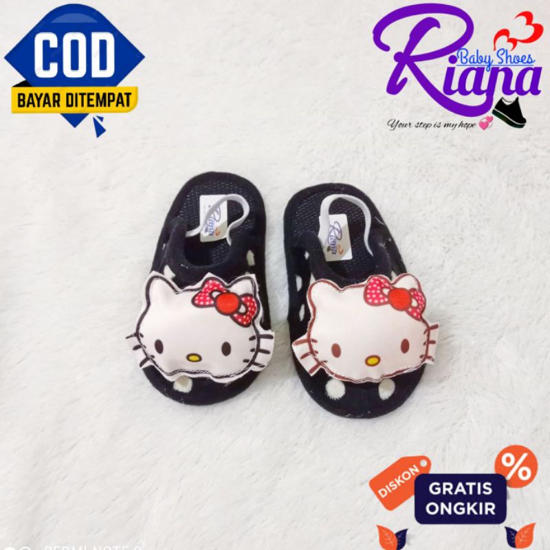 Sandal bayi Bapau boneka Hello Kitty usia 8-20 Bulan