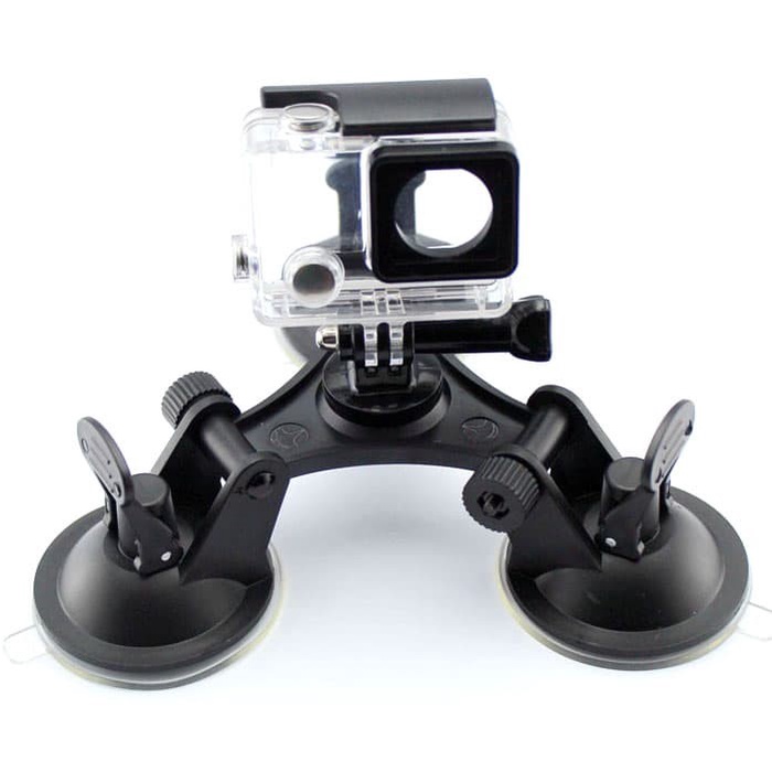 3 Feets Triangle Stable Car Suction Cup Glass Mount Sucker for Xiaomi Yi 1 / Xiaomi Yi 2 4K / Gopro / SJcam - Black