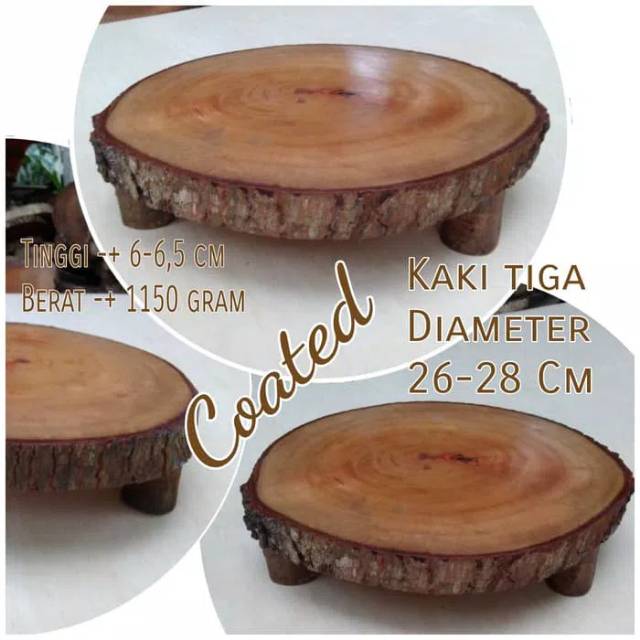 Talenan kaki tiga 26-28 cm alas kue chopping board cake stand coaste