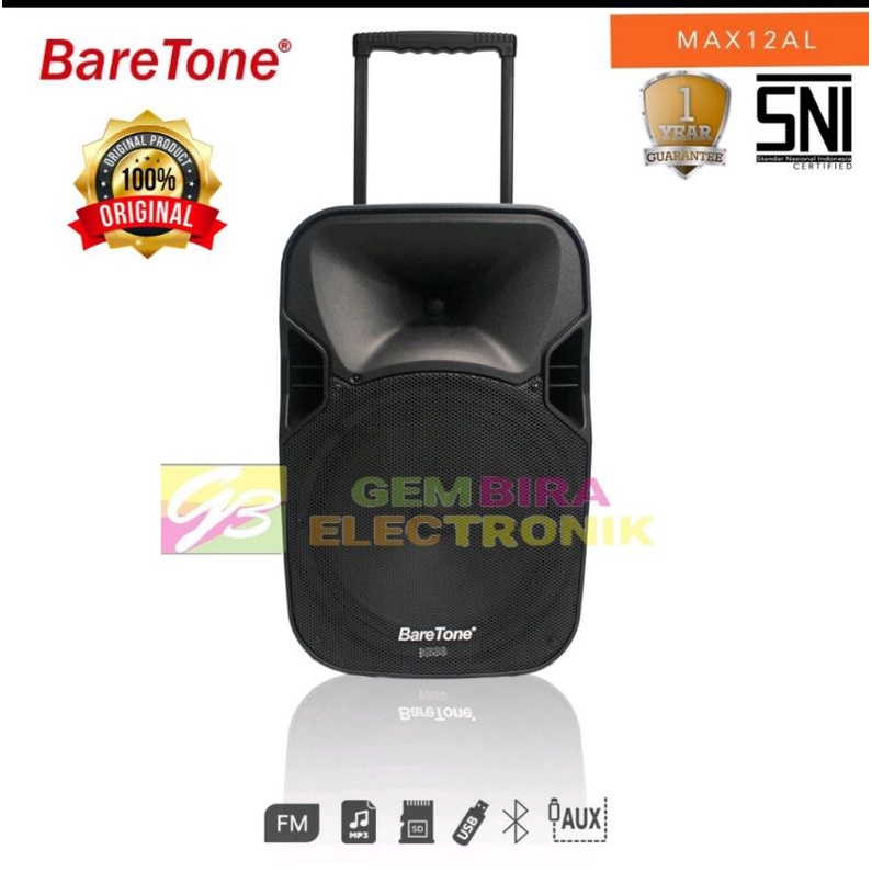 BARETONE 12INCH MAX12AL SPEAKER PORTABLE