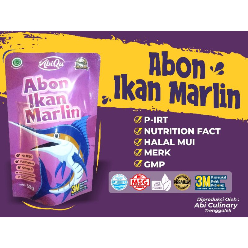 

Abiqu Abon Ikan Marlin (15gr) Abon MPASI Non MSG Tanpa Pengawet