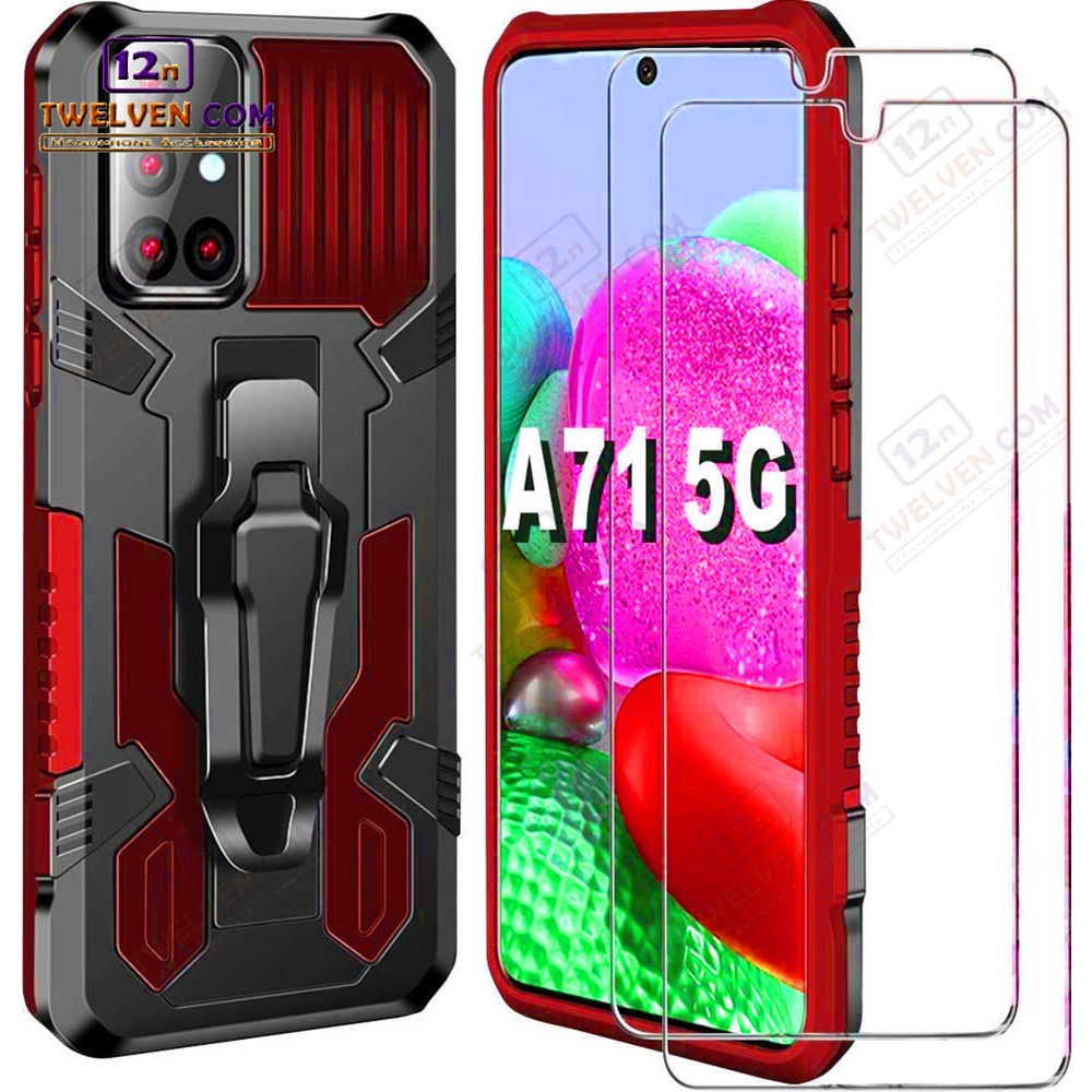 Case Shockproof Samsung A71 Armor Hardcase Stand Clip
