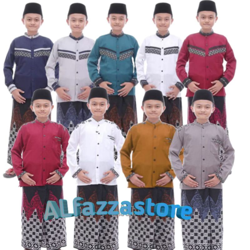 Baju koko dan sarung ||setelan anak remaja SD dan SMP