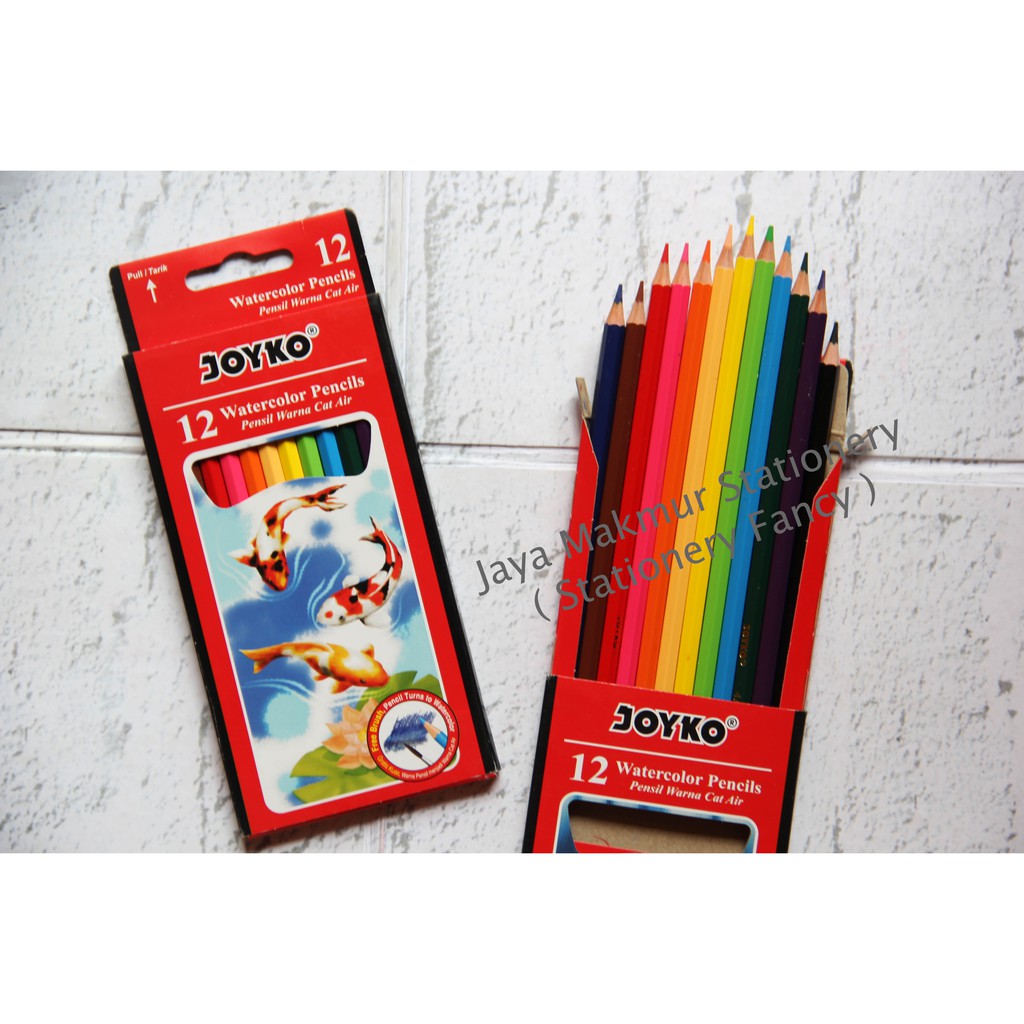 Pensil warna cat air (Watercolor Pencil) Joyko 12 warna WCP-110