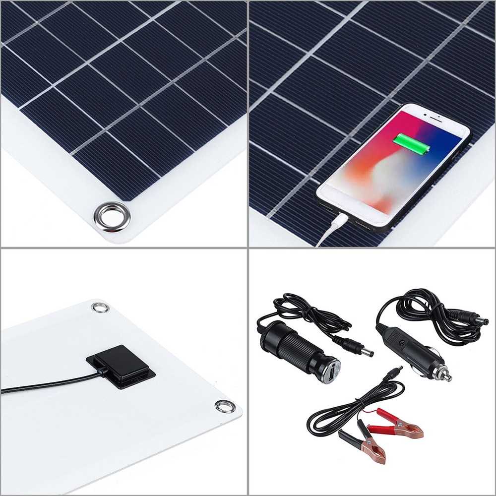 Cewaal DIY Solar Panel RV Car Boat 30W - CW6-Hitam