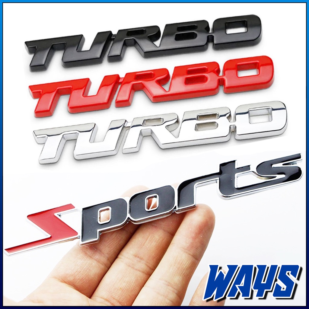 [Z154] Turbo Sports Emblem Logo 3D Sticker Badge Bahan Metal Aksesoris Variasi Universal Motor Mobil