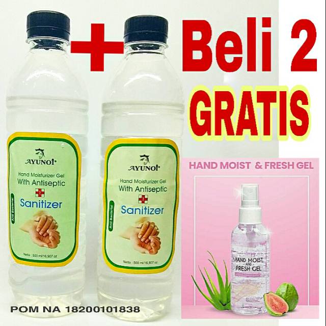 Hand Sanitizer Gel Beli 2 gratis 1 with Antiseptic 500 ml