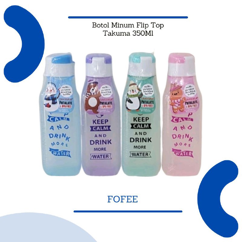 BOTOL Minum FLIP TOP TAKUMA 350 ML Souvenir ulang tahun anak anak sovenir ultah bingkisan