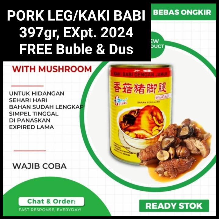 

Gulong Pork Leg With Mushroom / Kaki Babi Kaleng 397 Gr
