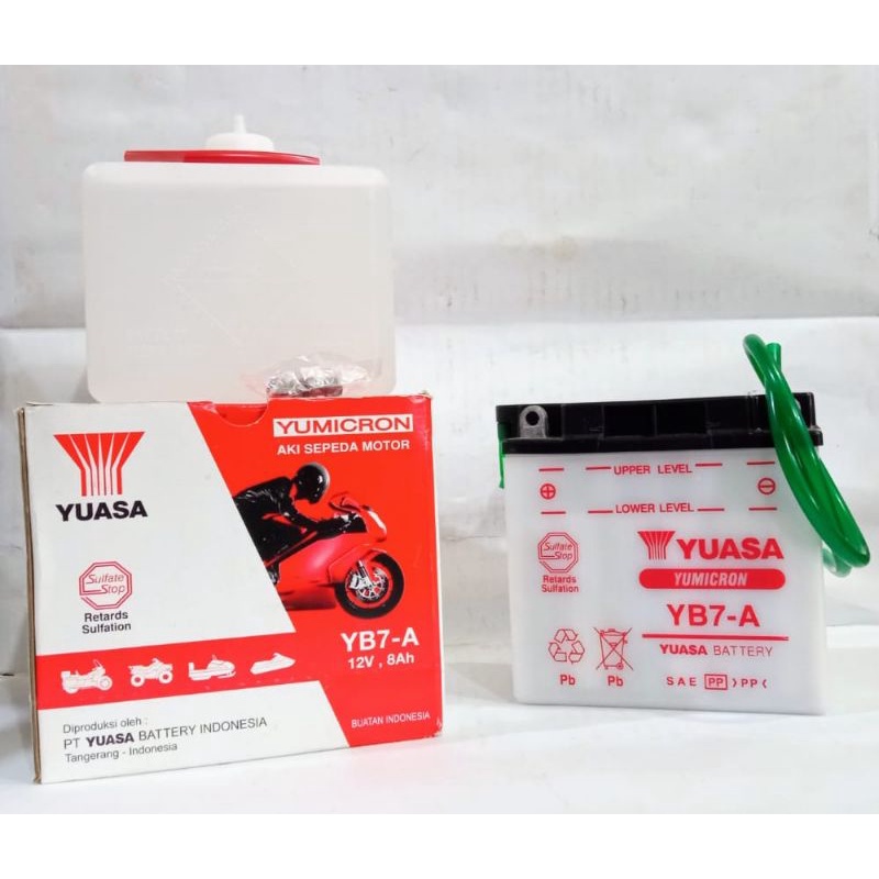 AKI YUASA YB7-A 12V 8Ah AKI BASAH THUNDER 125 ORI