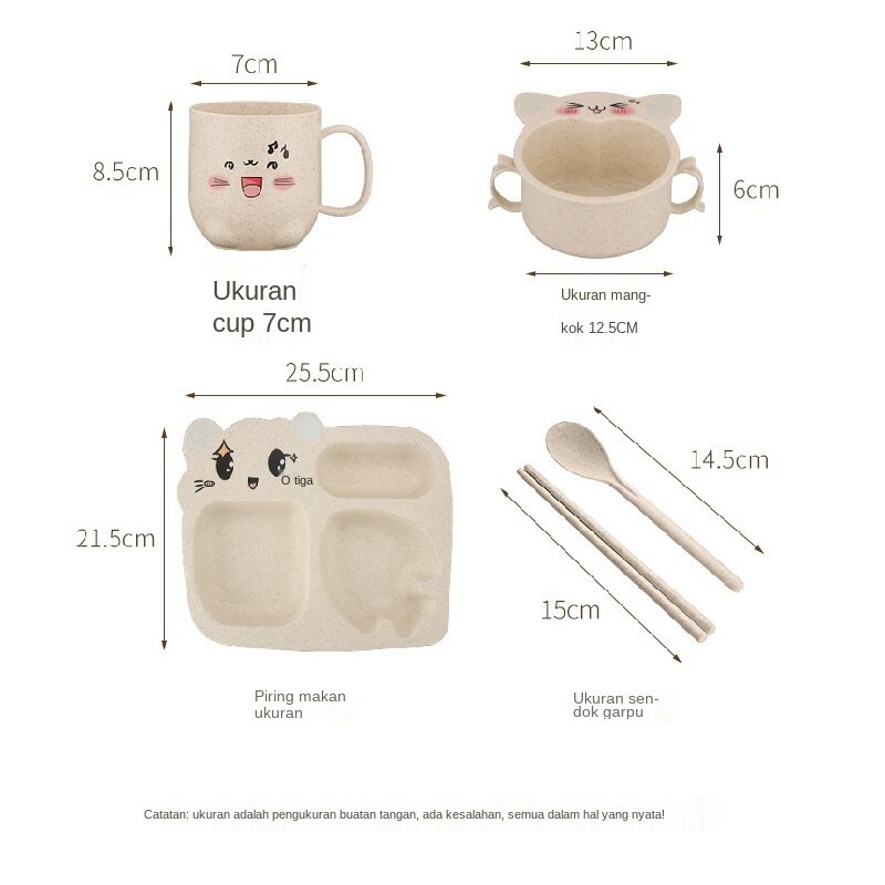 Alat Makan anak set Piring mangkok anak Tempat makan set/Fiber Tableware