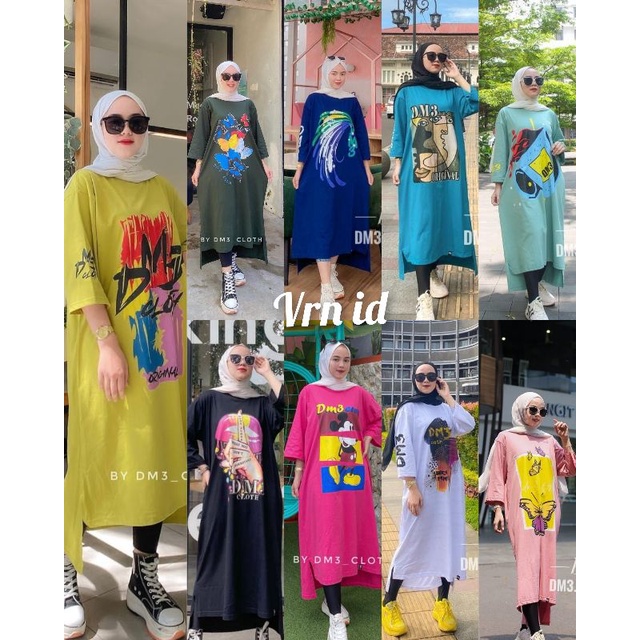 VRN ID- LONG TUNIK KAOS DM3 ORIGINAL/LONG TUNIK /LONG TUNIK KAOS/LONG TUNIK JUMBO/TUNIK DM3/TUNIK KA