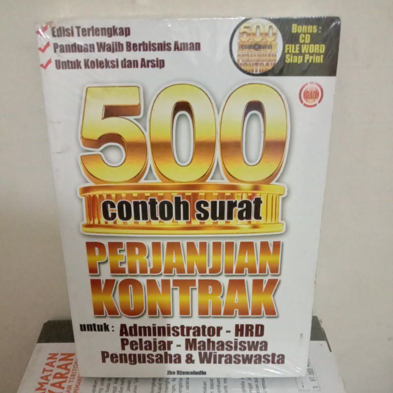 

BUKU 500 CONTOH SURAT PERJANJIAN KONTRAK UNTUK ADMINISTRATOR - HRD PELAJAR - MAHASISWA