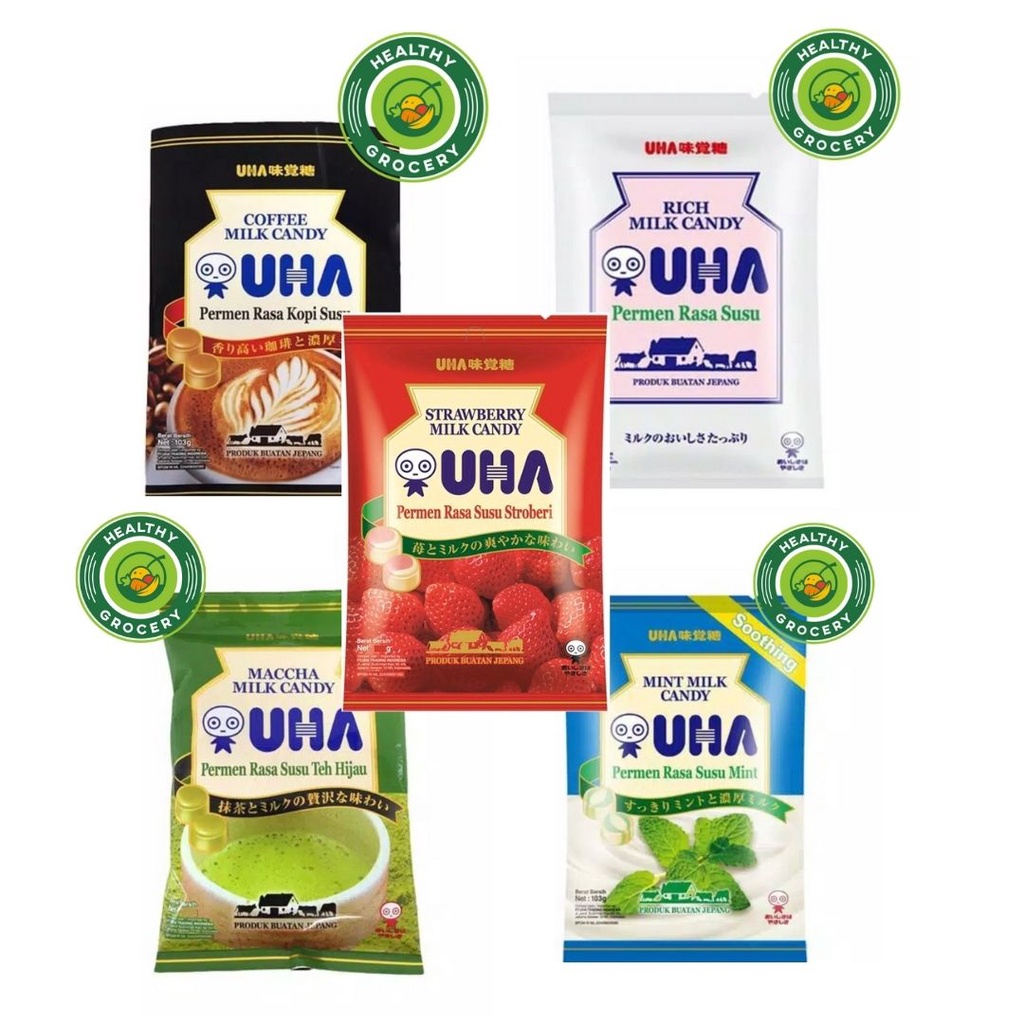 Uha Milk Candy Coffee / Mint / Matcha 103gr Permen Susu Rasa Coffee / Mint / Matcha / Strawberry