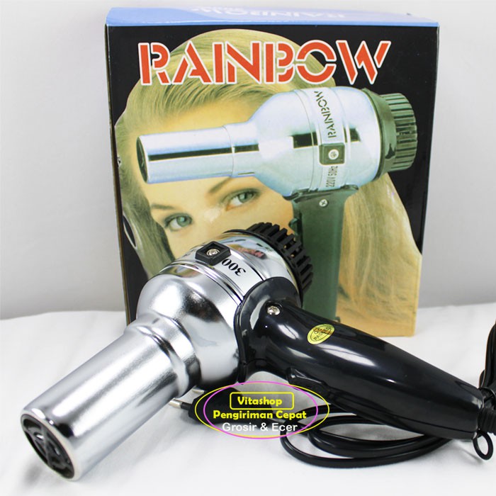 Hair Dryer  Alat Pengering Rambut RAINBOW Steanless / Hairdryer 300 Watt