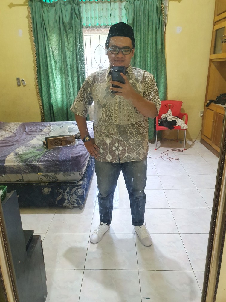 022 Zahira Batik Hrb026 Kenongo Hem Kemeja Batik Pria Lengan Pendek  Katun Primis Halus M L Xl