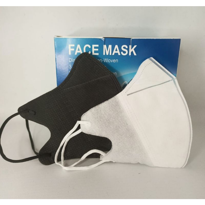 Masker Kf94 isi 50pcs 4ply High Quality Bahan Nyaman dan Lembut Semarang-HITAM FACEMASK 50 PC