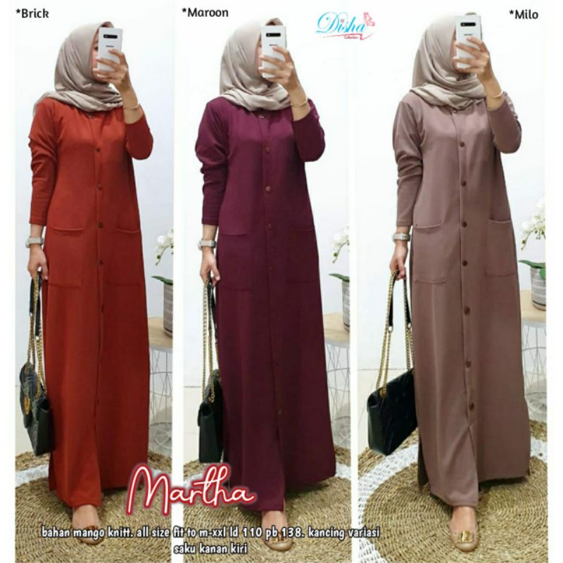 Martha maxy maxidress bahan kaos mango knit