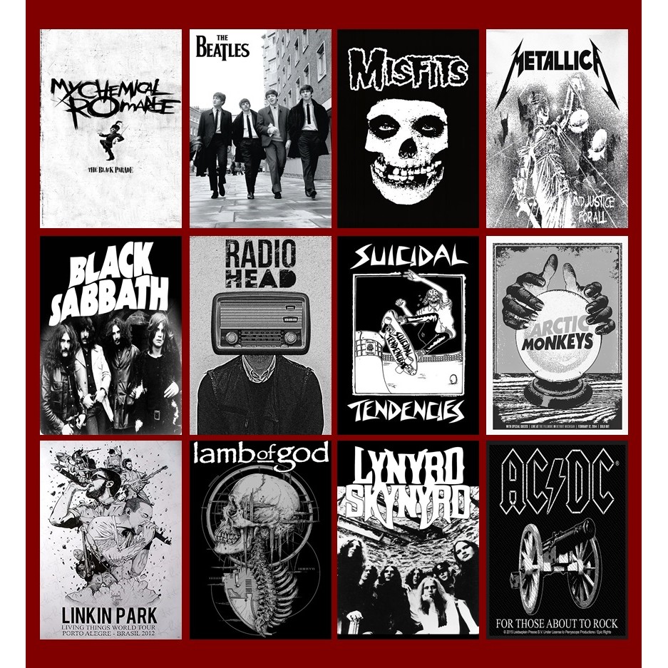 

(BISA COD) Poster Aesthetic Band Black and White 20 PCS Ukuran A5 A4 - Estetik - BAND HITAM PUTIH