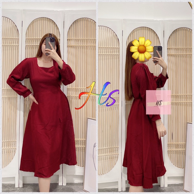 NEW-DRESS MERYON/BAHAN MOSSCREPE HALUS