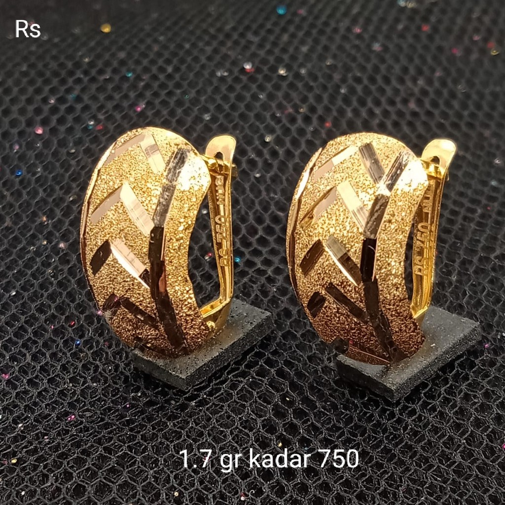 Anting Emas 17K Kadar 750 - model klep slep panah berat 1.7 gram - 2068