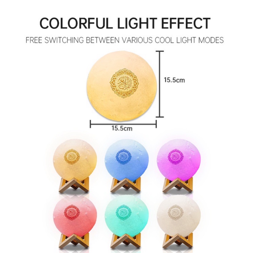 ( BISA COD ) PROMO MOON LAMP QUR'AN SPEAKER 3D LED BLUETOOTH / LAMPU HIAS 7 WARNA SPEAKER / SPEAKER ALQURAN / SPEAKER LAMPU / LAMPU SPEAKER ALQURAN 7 WARNA