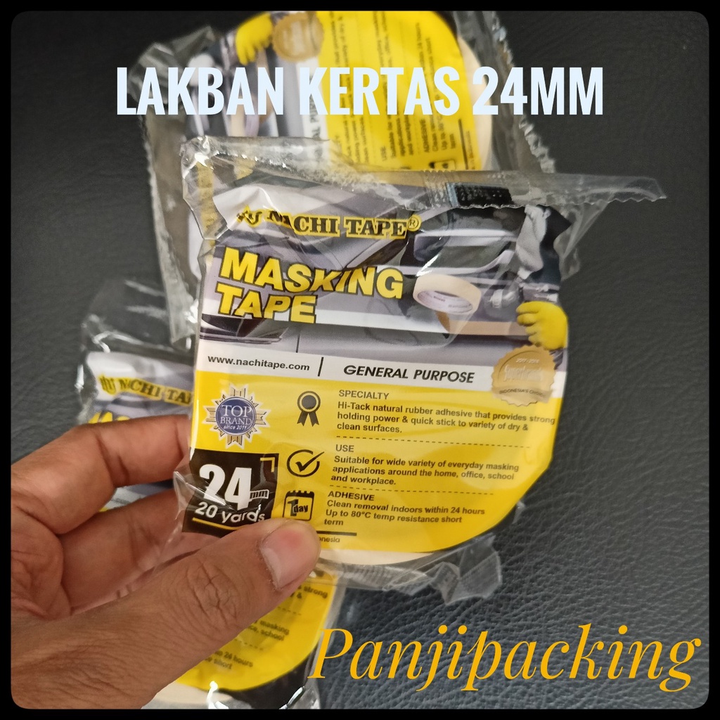 

Masking Tape Nachi 24mm Lakban Kertas uk. 1 inchi Solatip