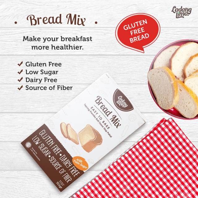 Ladang Lima - Gluten Free Bread Mix Tepung Roti 311 g