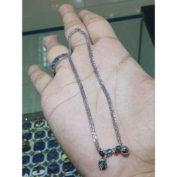 gelang kaki susun siri emas putih