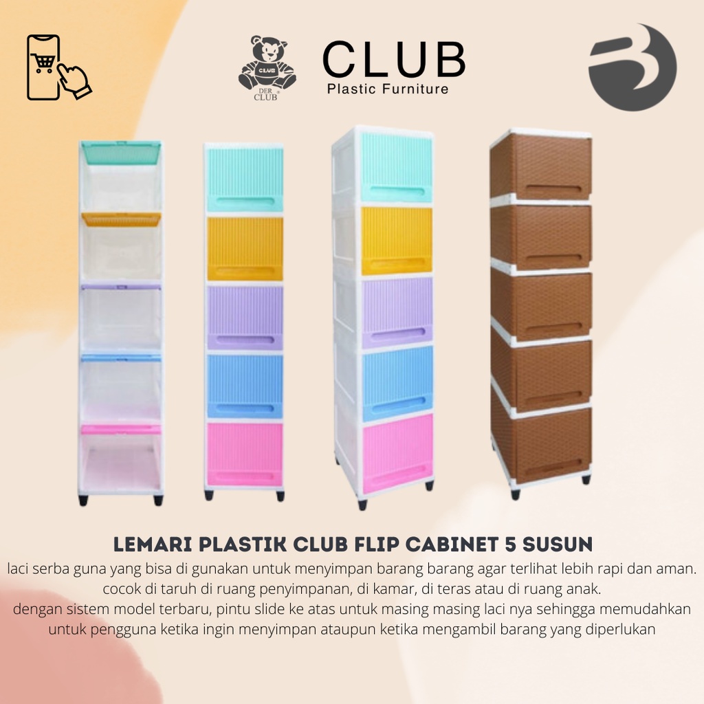 Lemari Plastik Club Flip Cabinet 5 susun