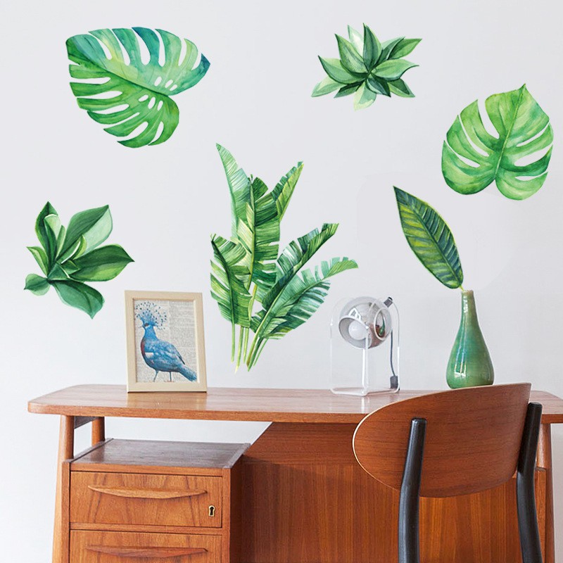 Reliza Wall Sticker Green Leaf Daun Hijau Stiker Dinding Ldr