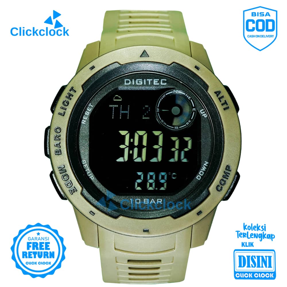 Jam Tangan Digital Pria Sporty Karet Hari Tanggal,Kompas,Stopwatch Digitec DS-8100T Aksesoris Murah
